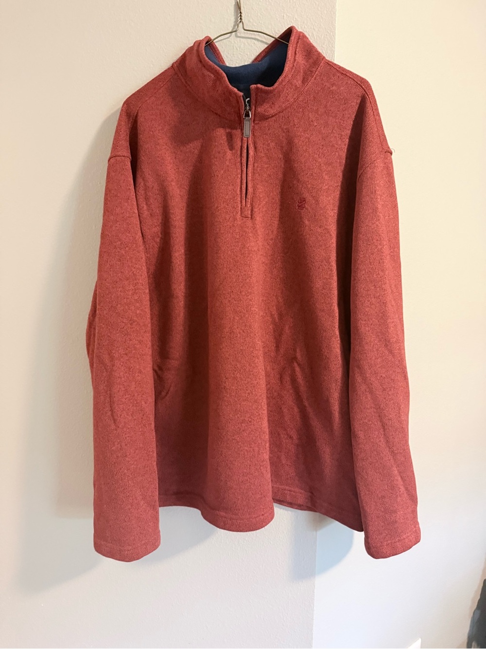 Izod Men's Zip-Up Sweater in Rust Orange